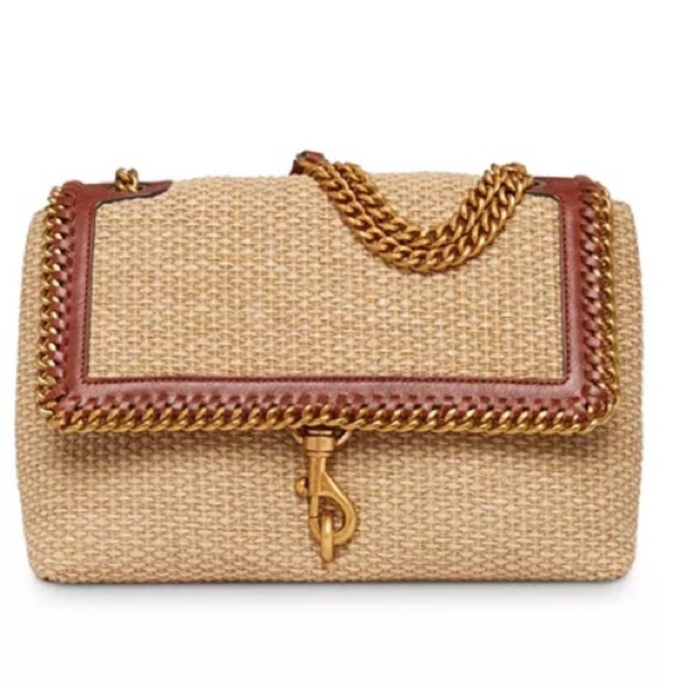 Rebecca Minkoff
Edie Woven Chain Straw Flap Shoulder Bag